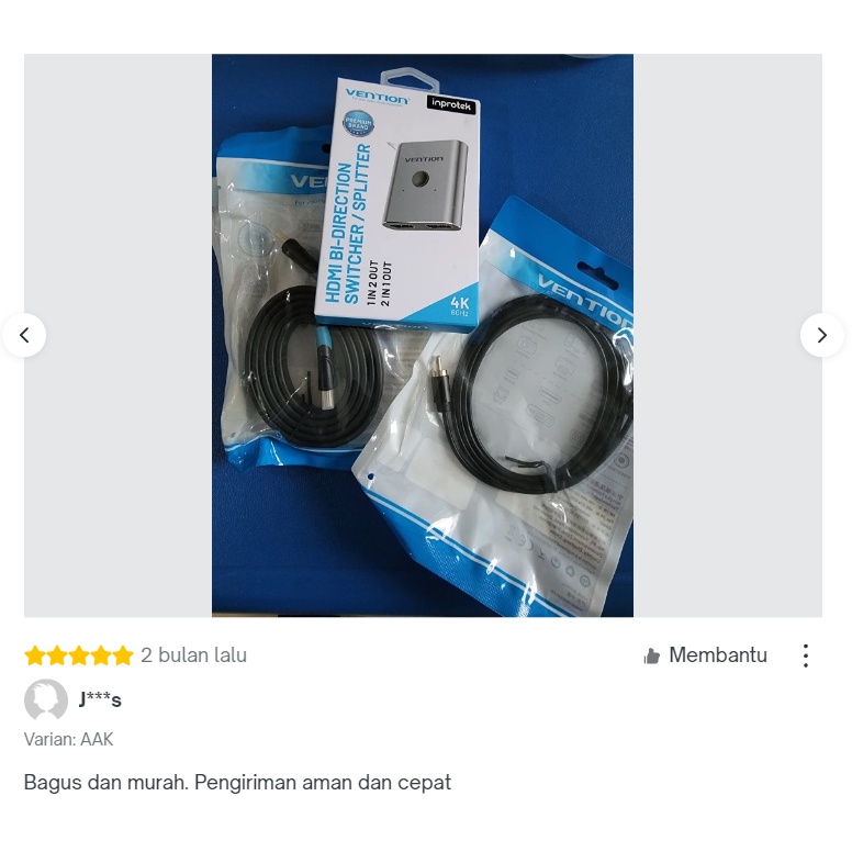 Vention Kabel Gold Plate HDMI Flat 2.0 4K Cable Male to Male 3m 5m