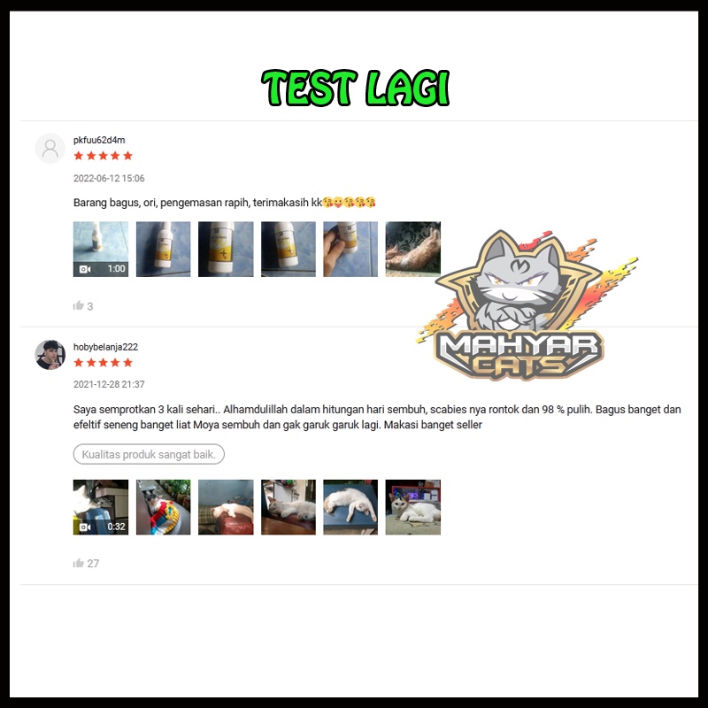 Obat Jamur Kucing Scabies Demodex Impetigo Jamur Kutu Parasit Cacing Hati Gatal Kulit ANTI SCABIES Clever Solutions/Petco