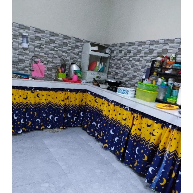 Gorden Kolong Dapur Minimalis Ukuran +-100x75 cm Bonus Tali