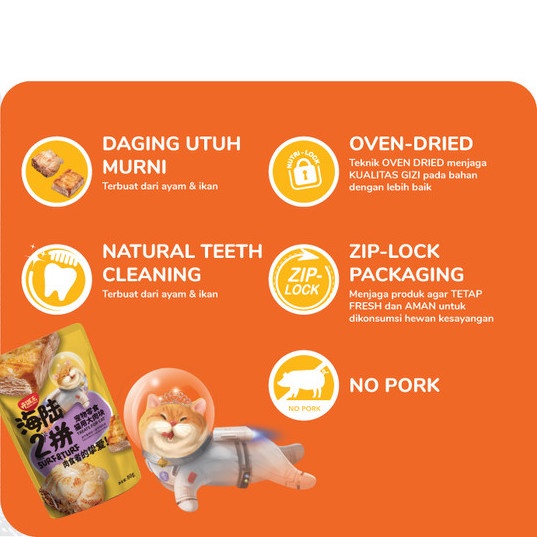 Kitchen Flavor Cat Snack Surf &amp; Turf 80 gr Snack Camilan Kucing