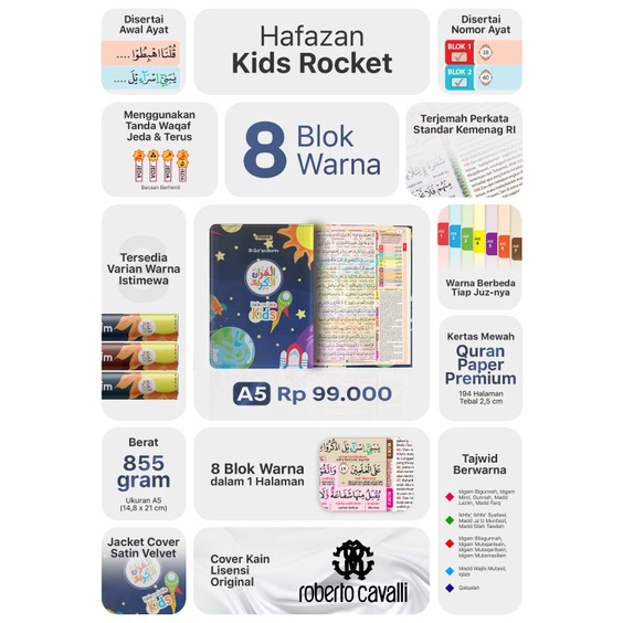 Al Quran Hafazan Latin Kids Rocket A5 - Al Qosbah