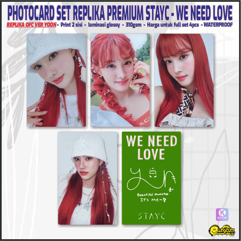 Photocard Set Replika Premium STAYC We Need Love &amp; young luv / Print 2 sisi laminasi glossy / anti iar