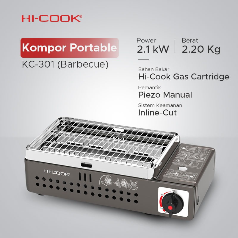 PROMO KOMPOR PORTABLE PEMANGGANG 1 TUNGKU HI COOK 301 BARBECUE