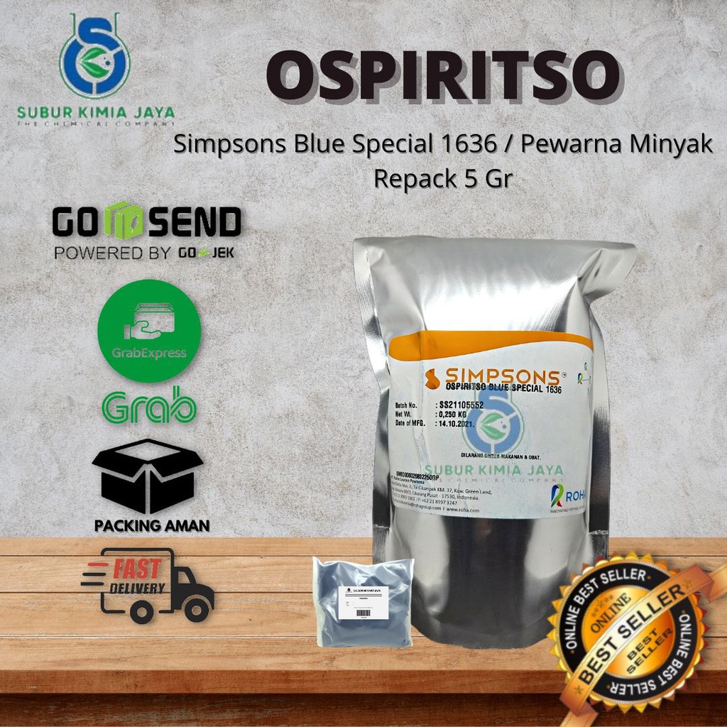 

Pewarna biru basis minyak Blue Special 1636 / Pewarna Minyak / Pewarna Lilin / Osp Blue 5 gr Premium