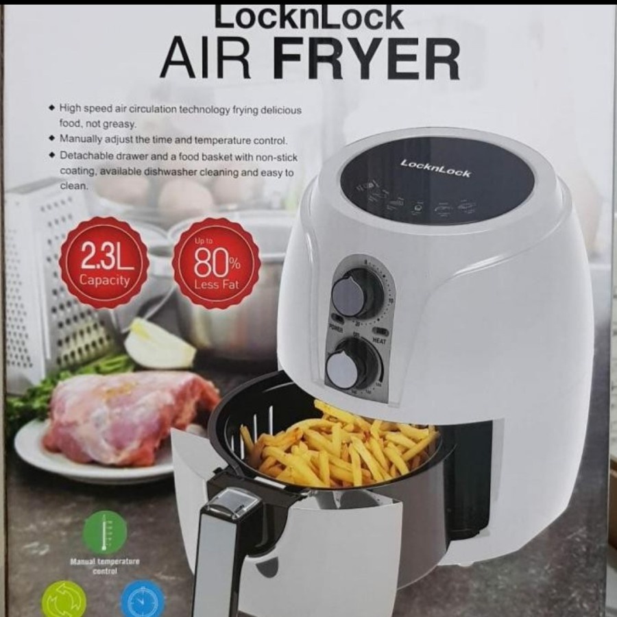 LocknLock Air Fryer 2 Liter Garansi Resmi - Hitam Putih Biru Lock &amp; Lock