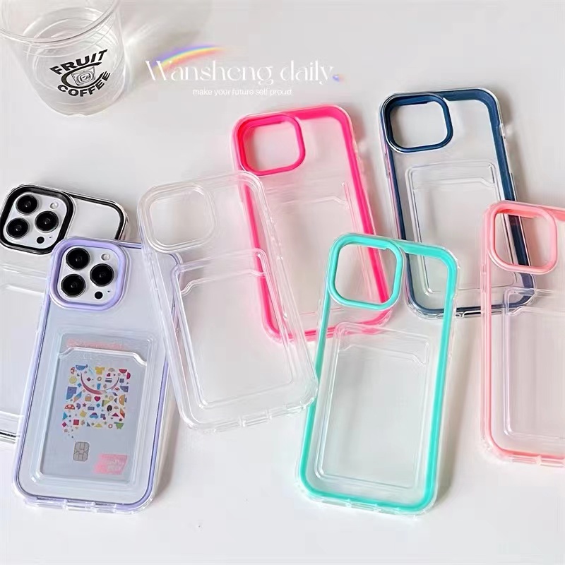 Casing Soft Case Silikon Transparan Dengan Bumper Pelindung Lensa Untuk iPhone 11 12 13 Pro Max