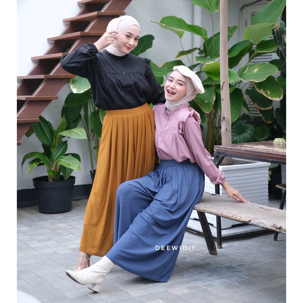 CELANA KULOT PANJANG WANITA MUAT SAMPAI JUMBO - TWINZA PANTS DEEWIDIY