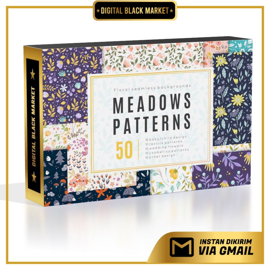 Meadow 50 Vector Seamless Patterns