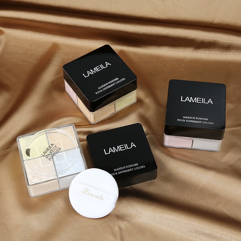 LAMEILA Bedak 4 Color Loose Setting Powder  and Brightening Powder  Pengontrol Minyak LA194