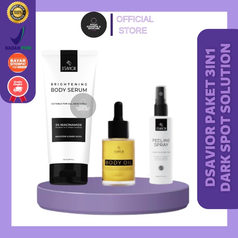 DSAVIOR WHITENING BODY SERUM &amp; PEELING SPRAY (BPOM FREE GIFT)