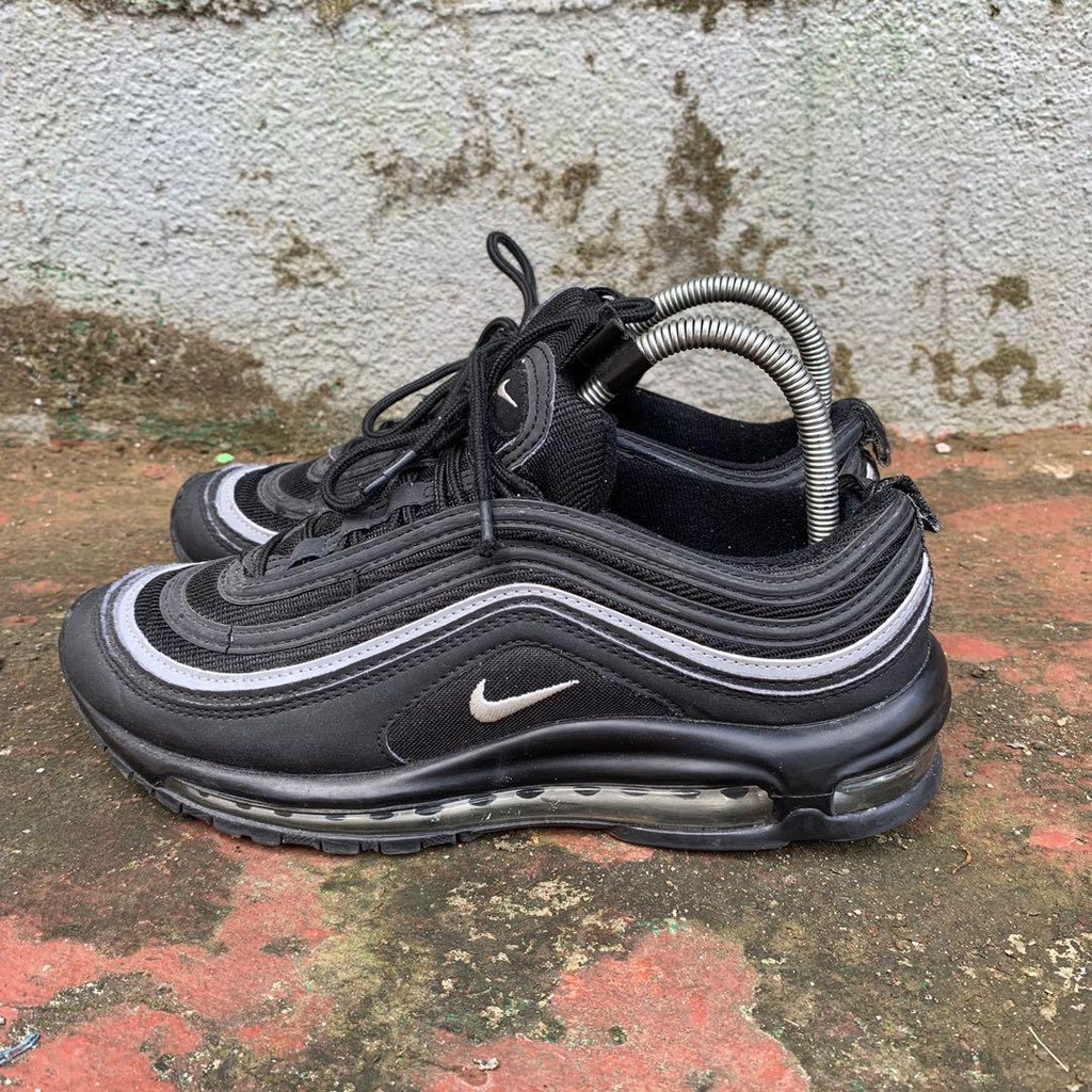 Sepatu Nike Airmax 97 Air Max Black Reflective White Hitam Putih Premium