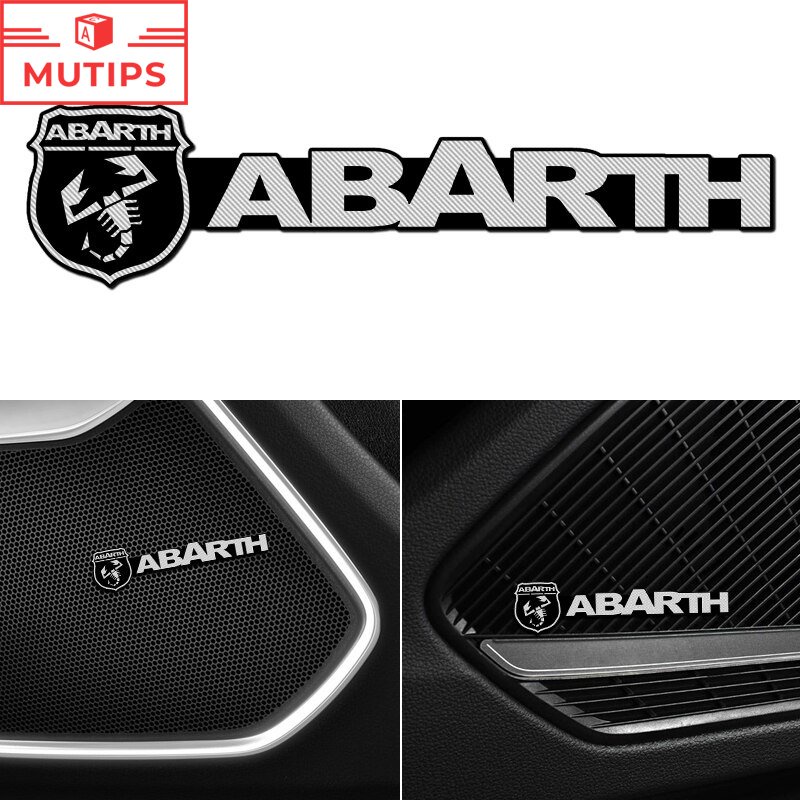 Fiat Abarth 4Pcs Sticker Dekorasi Speaker Interior Mobil Bahan Alloy Untuk Punto Palio Argo Stilo Strada Uno Toro 500