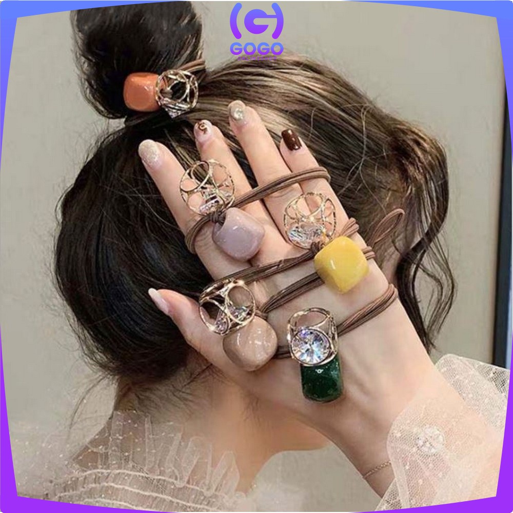GOGO-C328 C336 Ikat Rambut Korean Style / Karet Ikat Rambut Karakter Batu ala Korea / Karet Rambut Fashion / Aksesoris Rambut Wanita