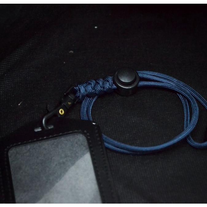 

}}}}}}] ID Card Holder Tali Lanyard Paracord 4mm 550 Gantungan Name Tag Nama