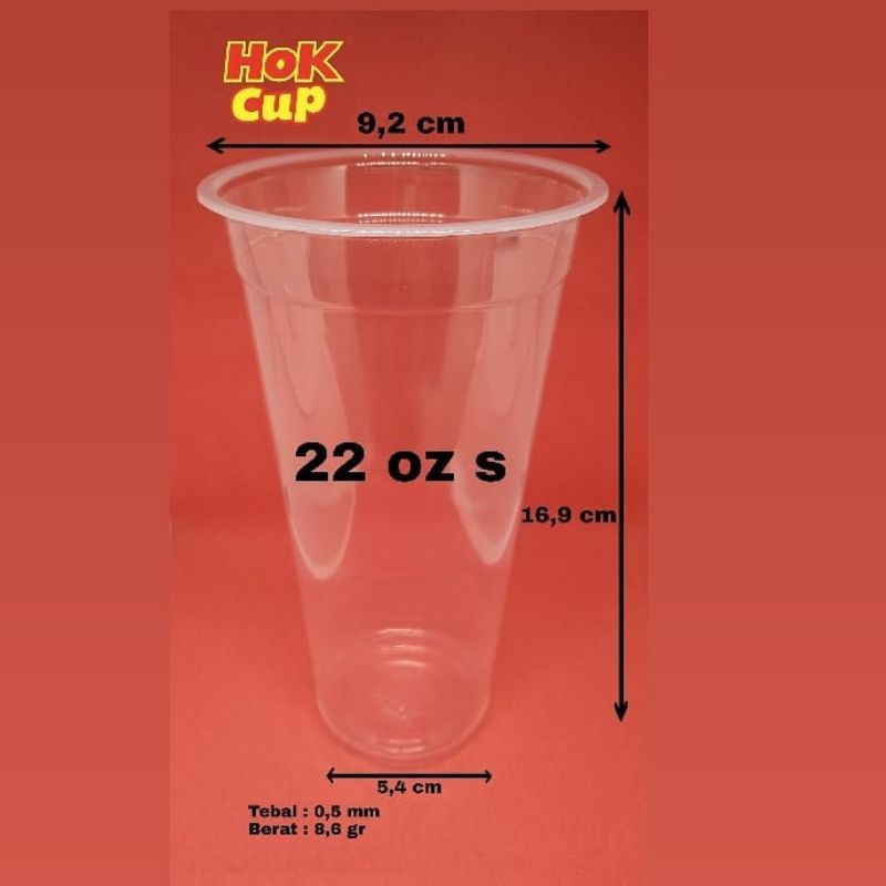 JUMBO GELAS MERK HOK UKURAN 22 OZ (TEBAL)