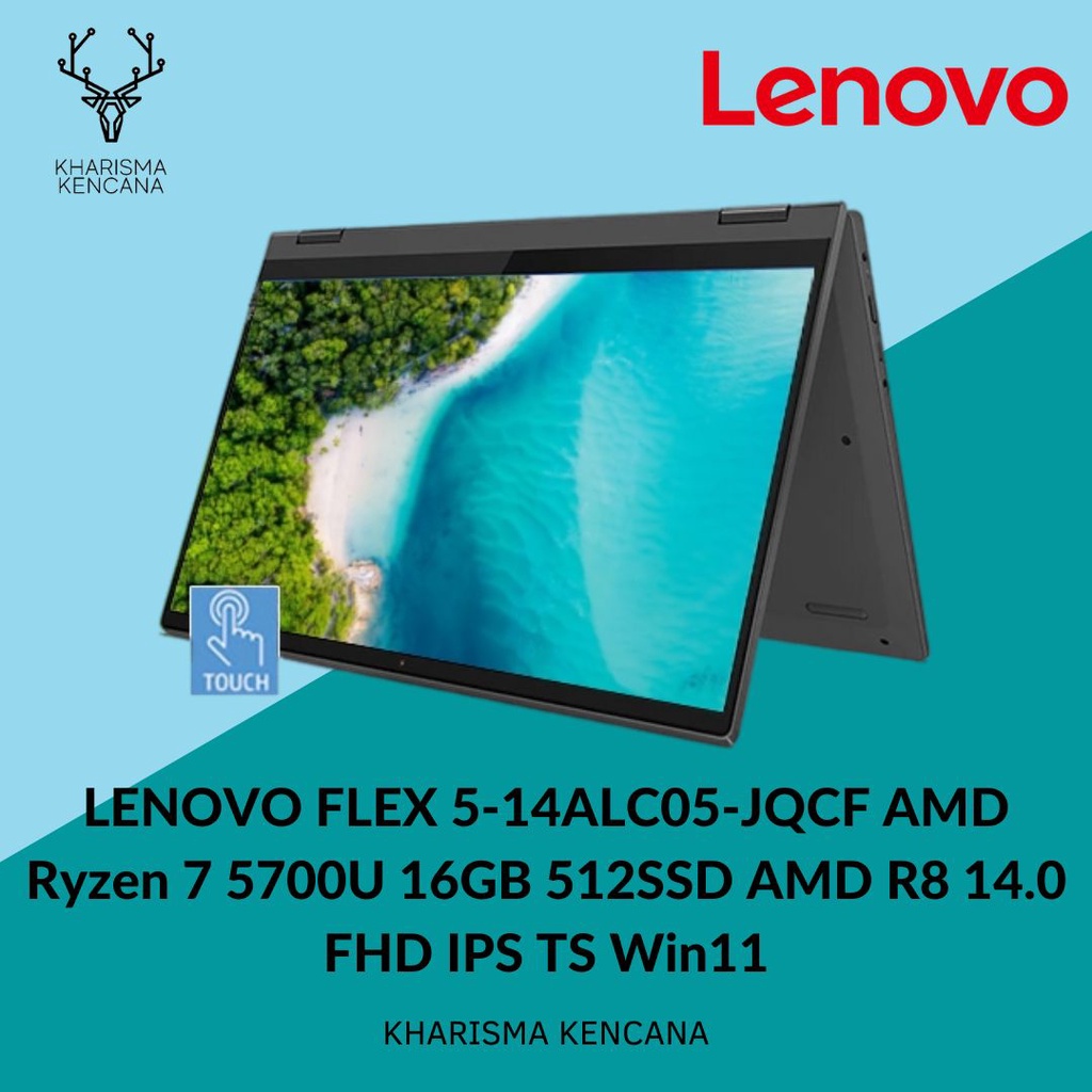 LENOVO FLEX 5-14ALC05-JQCF Ryzen 7 5700U 16GB 512SSD 14"FHD IPS TS W11