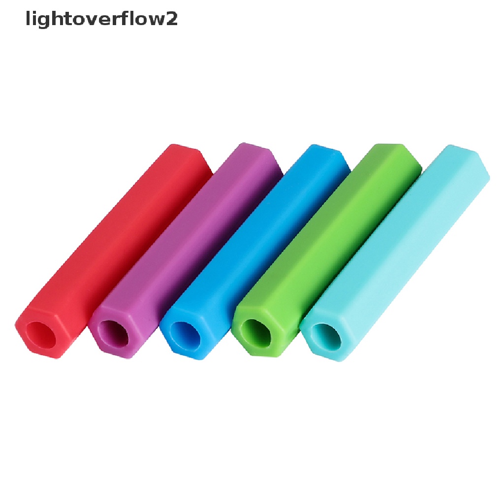 (lightoverflow2) 1pc Mainan Gigit Pensil Silikon Warna Warni (ID)