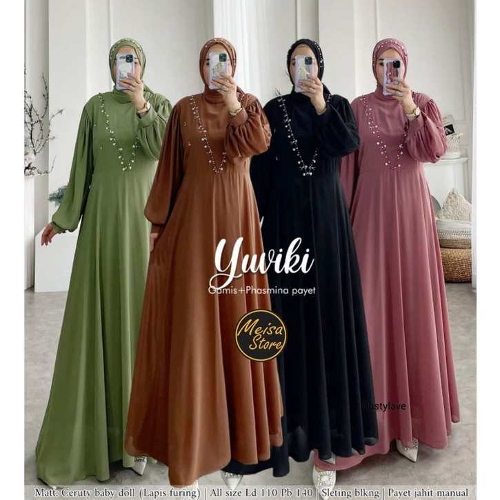 YUVIKA DRESS WANITA CERUTY BABYDOLL FREE PASMINA MEISA