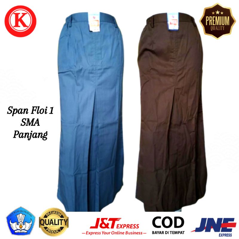 Rok Sekolah Span SMA SMK MA Perempuan Panjang Warna Abu Abu Pramuka