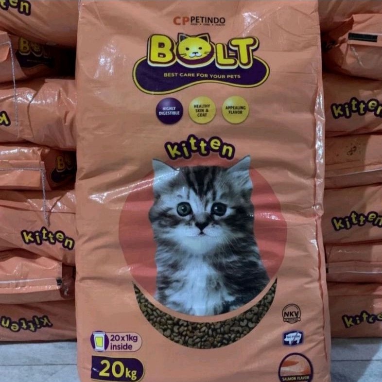 grab - gojek bolt cat kitten salmon 20kg makanan anak kucing bolt kitten