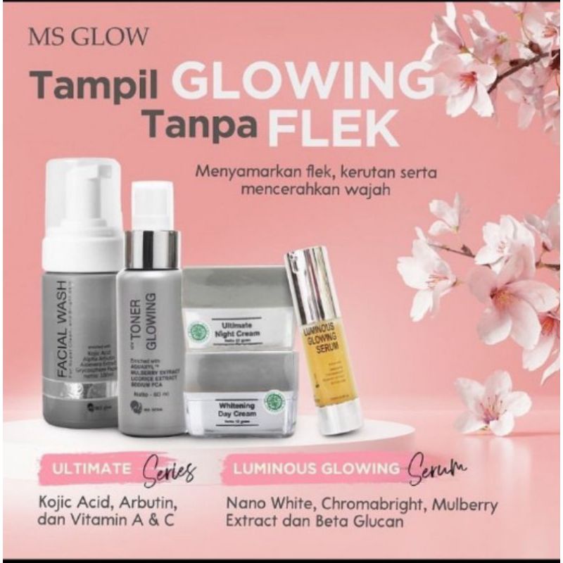 PAKET WAJAH ULTIMATE + SERUM LUMINOUS MS GLOW ORIGINAL (SUDAH BER BARCODE)