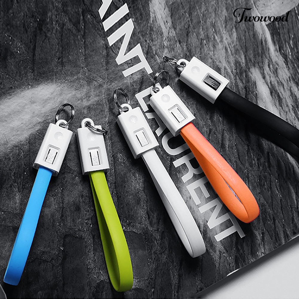 Twowood Kabel Charger / Data Sync Micro USB / Tipe C Model Gantungan Kunci Untuk Android / iPhone