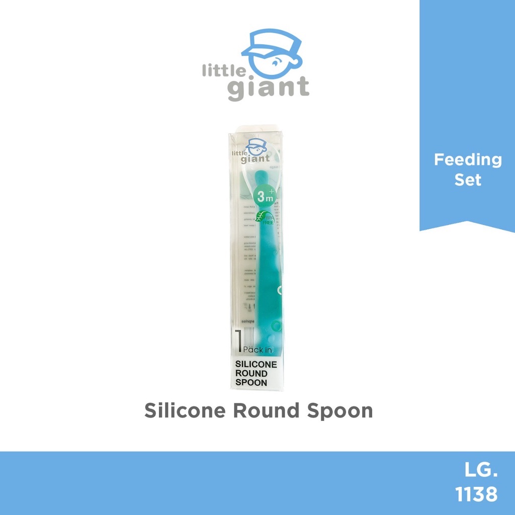 Little Giant Silicone Round Spoon Sendok Makan Bayi Green Hijau LG.1138