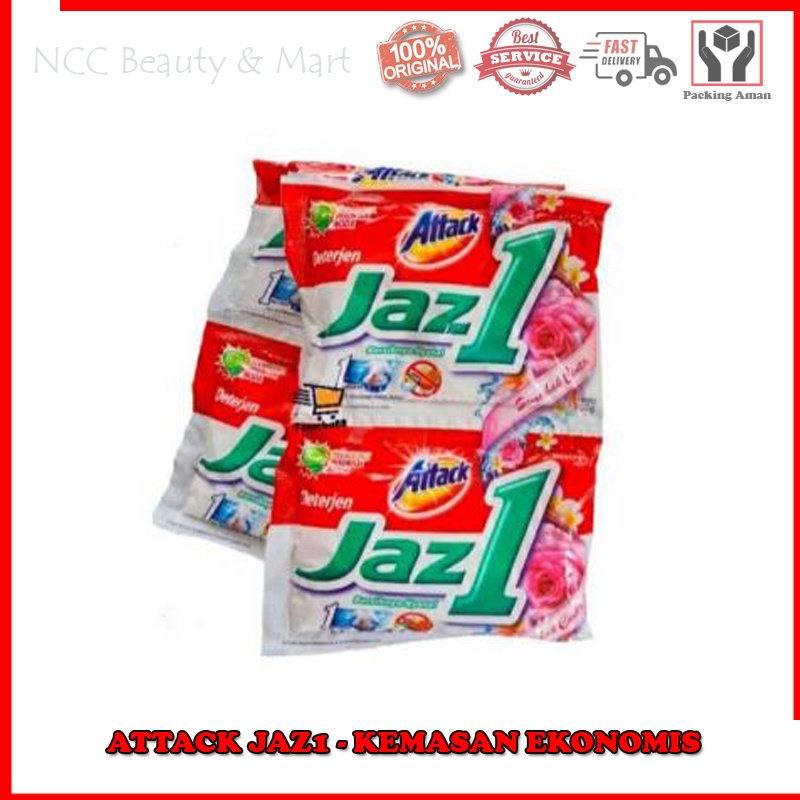 * NCC * Attack Jaz1 Deterjen Plus Softener Bubuk Konsentrat - Kemasan Sachet Ekonomis Atack Jaz