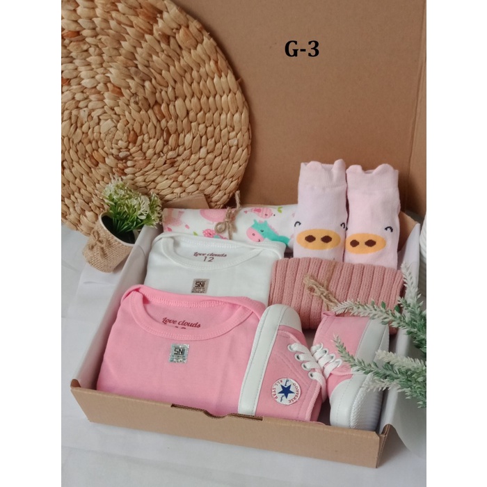 

[COD] Baby Hampers 3/ Kado Lahiran/ Kado Bayi Termurah - H3-Pink Putih