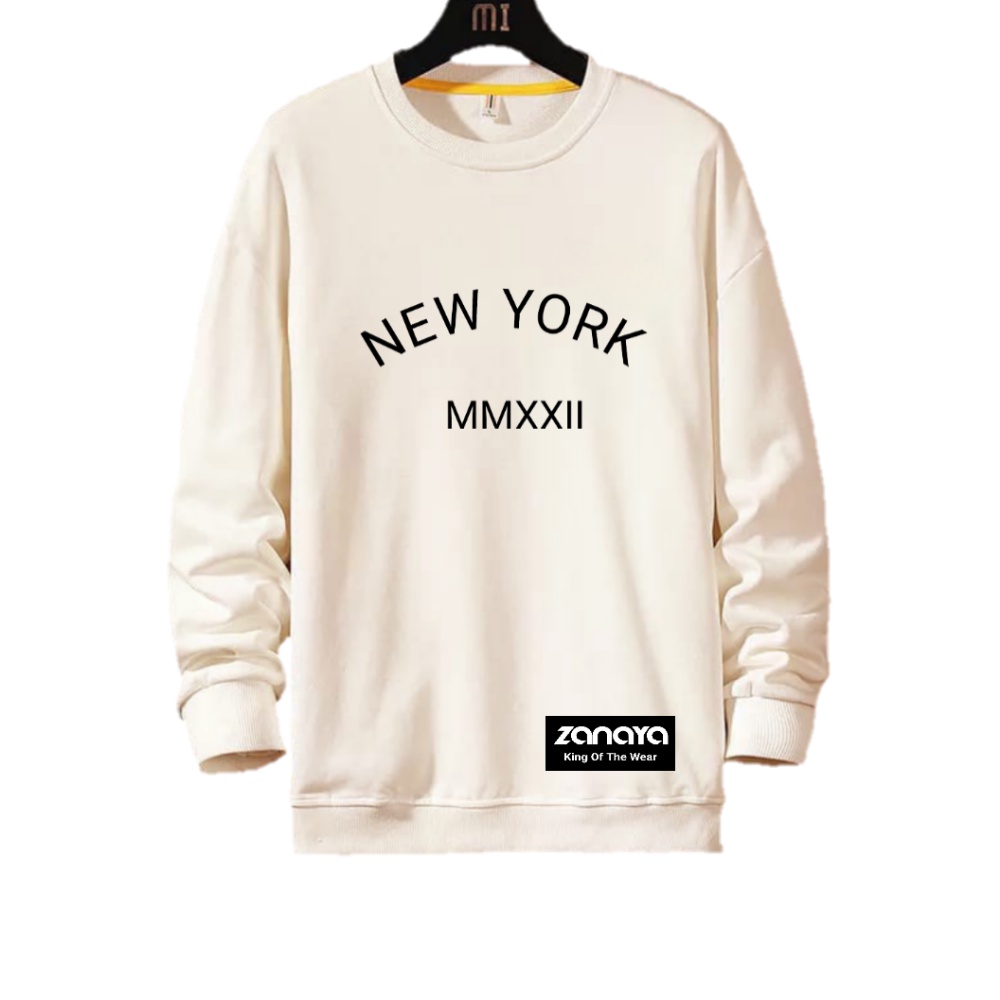 ZANAYA TERBARU Premium Sweater Crewneck NEWYORK Oversize - Sweter Hodie Pria &amp; Wanita Kekinian COD