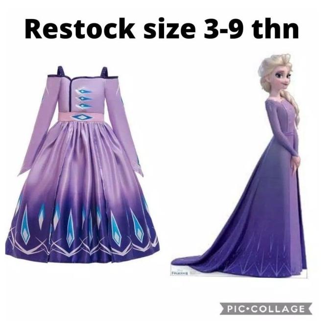 Kostum Frozen 2 Elsa Sabrina - baju frozen 2 elsa 7-9 tahun Termurah
