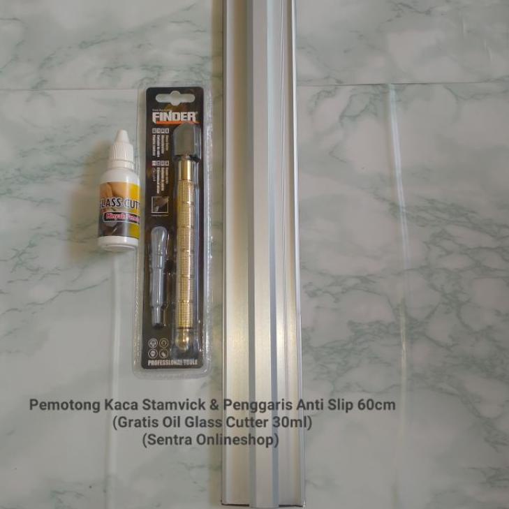 

0KA Pemotong Kaca Merk Finder & 60cm Penggaris Anti Slip(Paket 2 in 1)❈ (Ready)Baru ☊