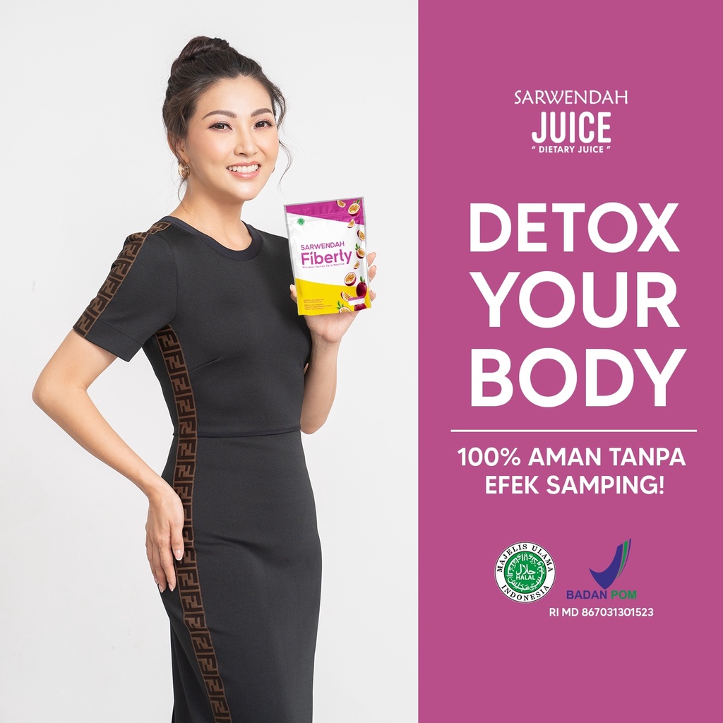 [ 150 GRAM ] FIBERTY DETOX SLIM &amp; HEALTH BY SARWENDAH / FIBER MINUMAN SERAT BPOM / MENGURANGI NAFSU MAKAN / MELANCARKAN BAB / MENURUNKAN BERAT BADAN / DETOX TUBUH