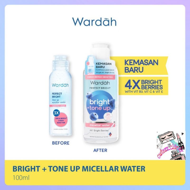 ☃Cutezz_ching☃Wardah Perfect Bright Tone Up Micellar Water 100ml