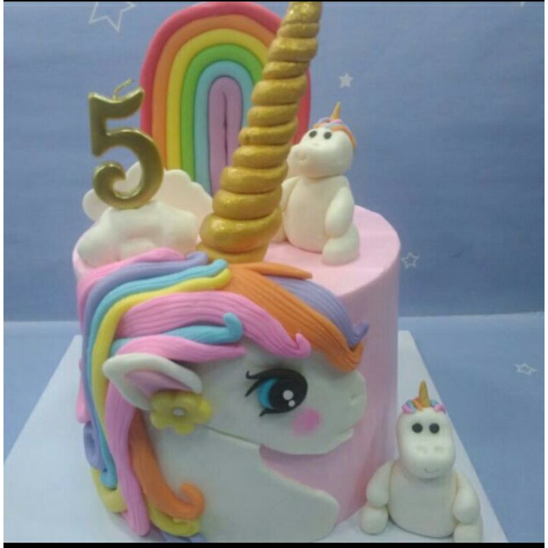 

Kue Ulang tahun tart cake Unicorn gold