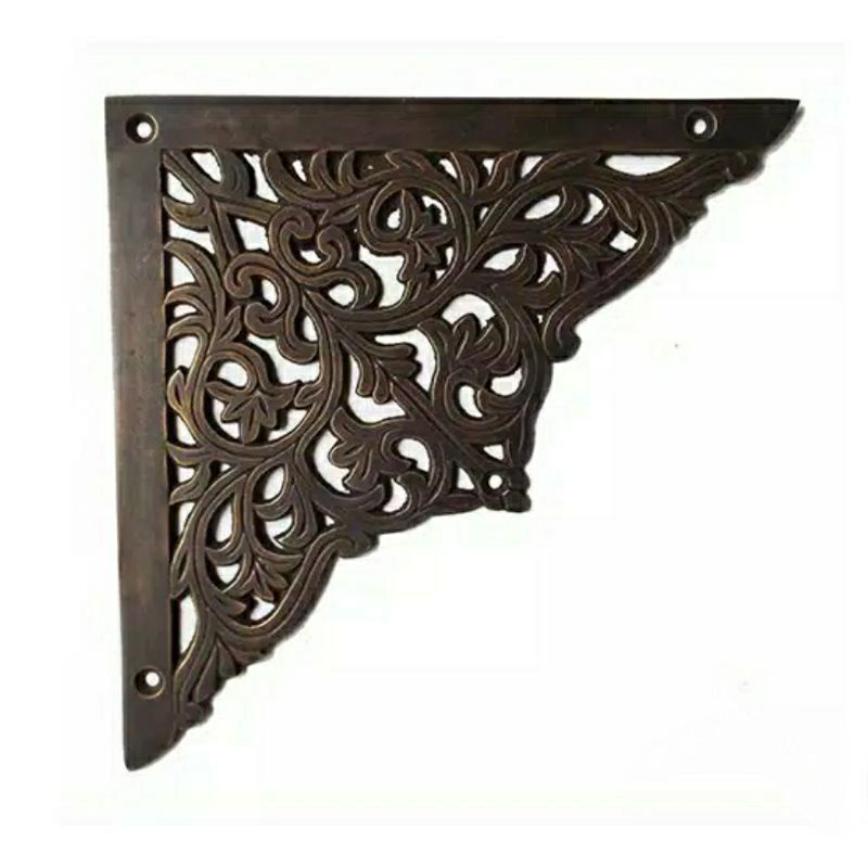 Ornamen Siku Meja Pintu Lemari Rumah Bahan Brass Motif Ukir 20  cm
