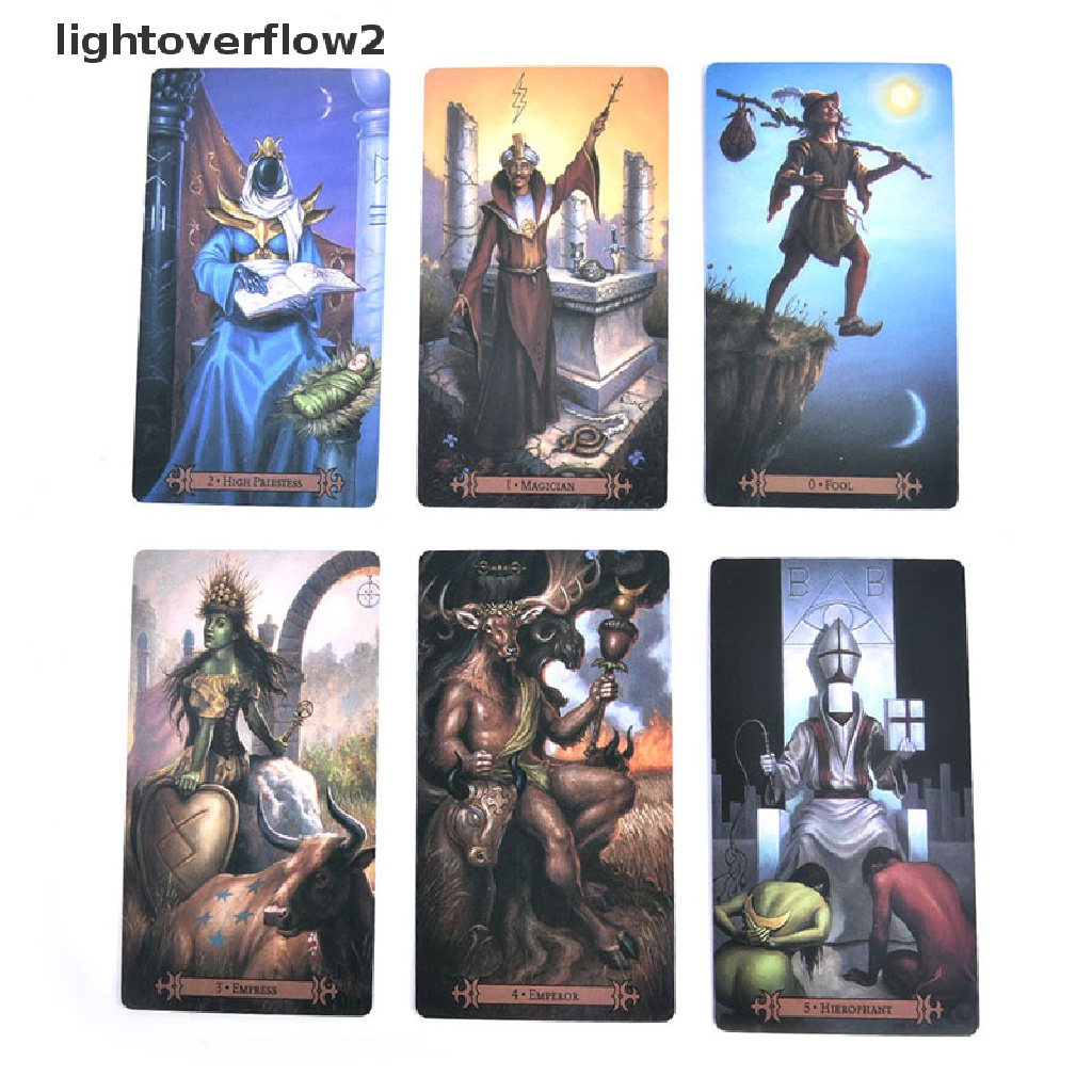 (lightoverflow2) 78pcs / Set Mainan Kartu Tarot Bahasa Inggris Untuk Keluarga