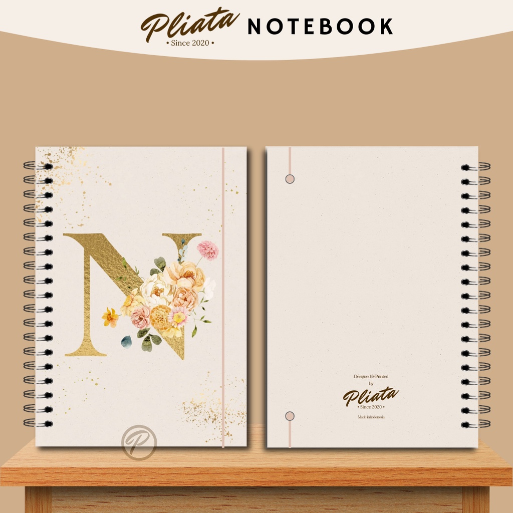 PLIATA NOTEBOOK SPIRAL - GOLD K-O - Softcover Doft Aesthetic Book Buku Tulis