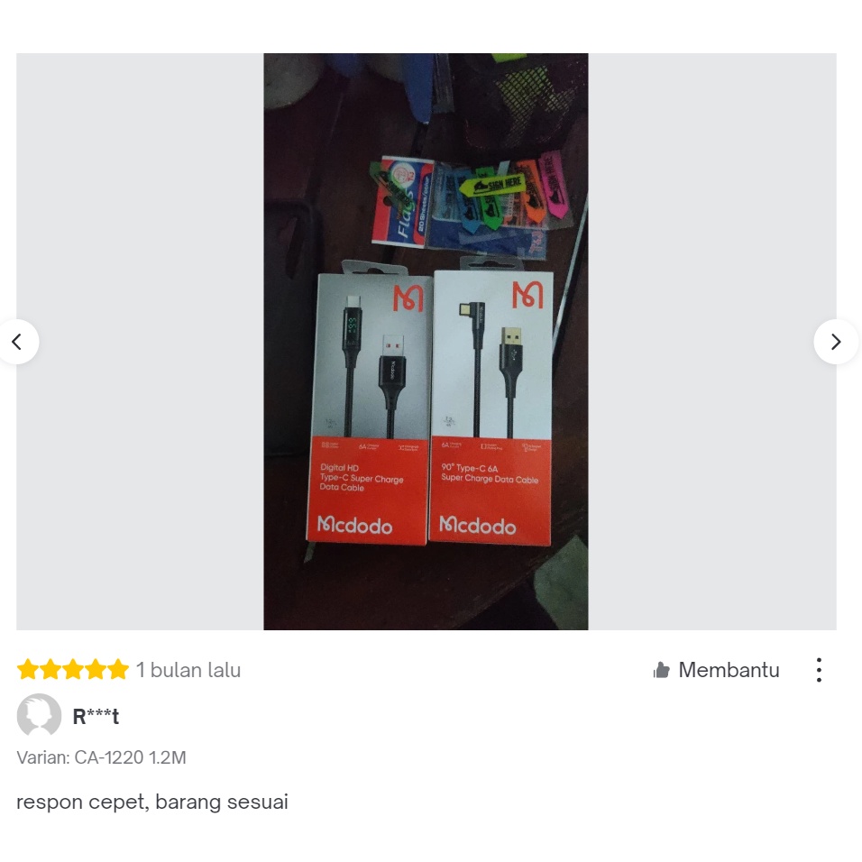 MCDODO CA122 Kabel Siku Type C Turbo Vooc Super Charge 6A Oppo Realme Samsung Huawei