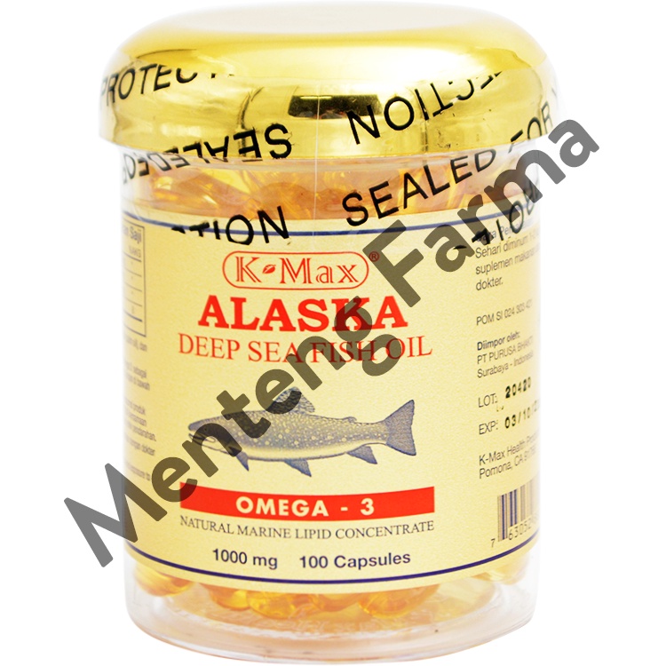 K-max Alaska Deep Sea Fish Liver Oil Omega 3,6,9 (Isi 100) Putih