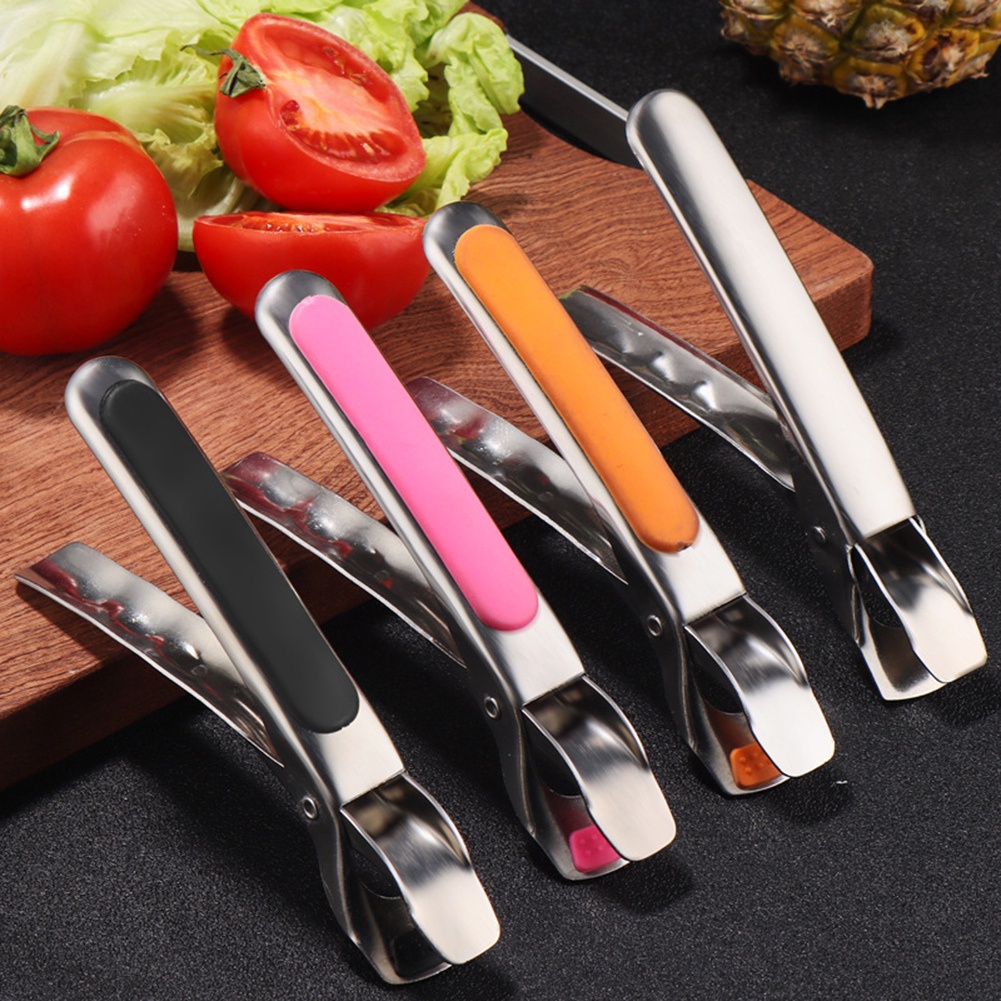 Klip Holder Pengangkat Mangkuk Piring Bahan Stainless Steel Anti slip Anti Panas Untuk Aksesoris Dapur