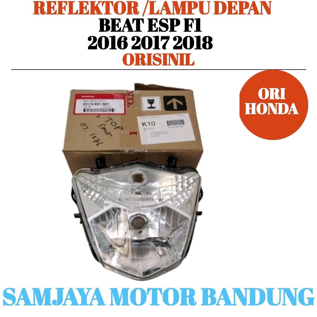 Reflektor/ Refektor Lampu Depan Beat Esp F1 2016 2017 2018 - Ori Honda -Reflektor  Set Assy Komplit 