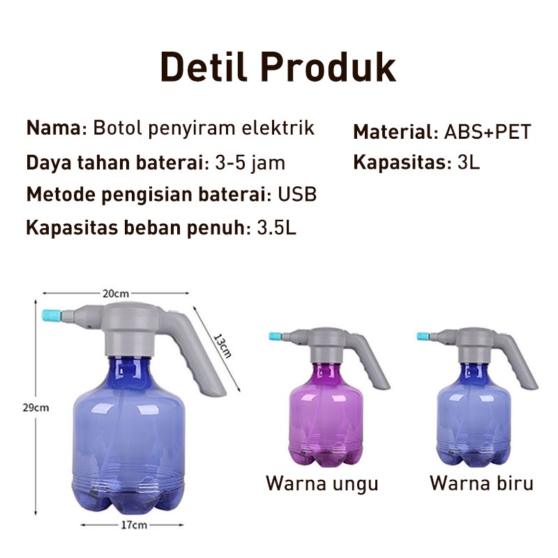 Hand Tool Electric Water Sprayer 3.5L, sprayer yang dioperasikan dengan baterai, cukup tekan tombol dan Anda dapat menggunakannya.