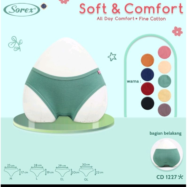 Celana Dalam wanita  Sorex 1227 size M L EL QL