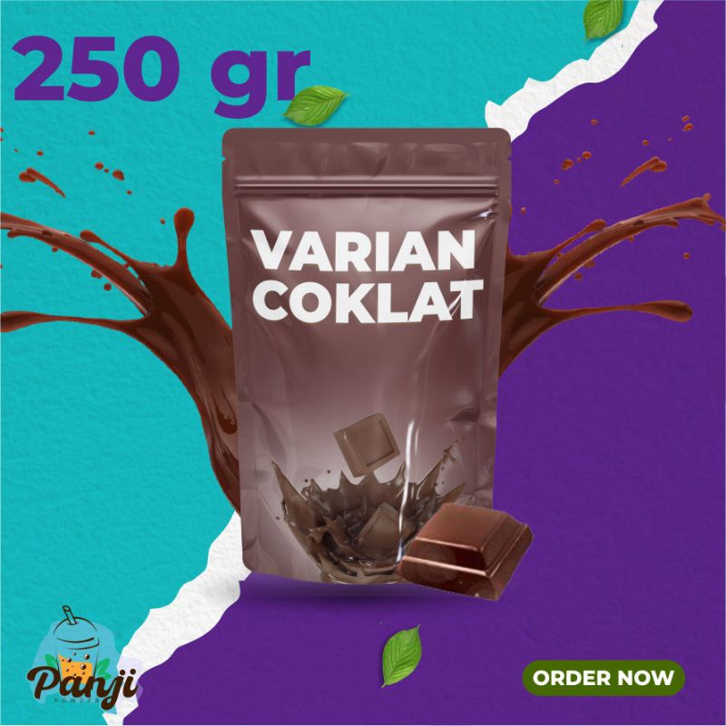 bubuk minuman aneka rasa coklat 250gr serbuk minuman aneka rasa bubuk minuman kekinian powder minuma