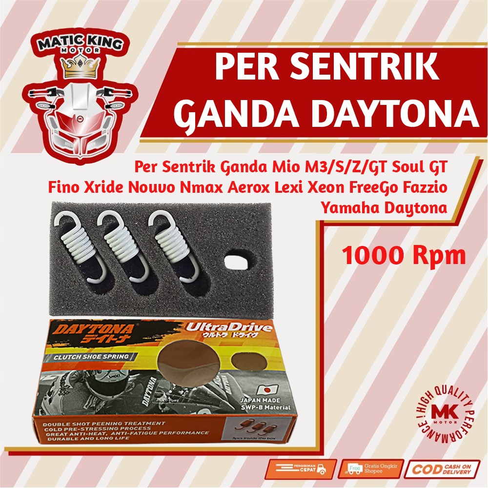 Daytona Per Sentrik Kampas Ganda Kopling Nmax Aerox Mio Sporty Smile M3 S Z Soul GT Fino Freego Gear Fazzio X-Ride 110 115 125 155 1000 RPM 4953 4955 4957