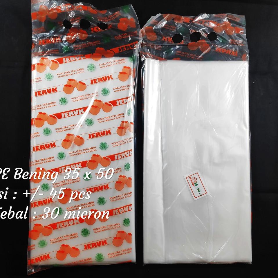 Promo Sekarang--Kantong Plastik PE Bening uk 35x50 - 40x60 - 50x75 - 60x100 , Plastik Ikan, Plastik 