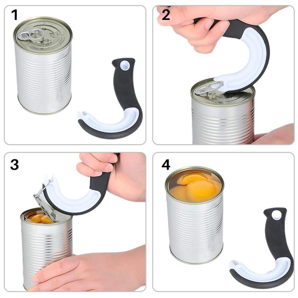 2buah Ring Pull Can Opener Bentuk J Ring-Pull Helper Non-slide Bar Lid Grip Menarik Alat Pembuka Botol Untuk Melindungi Paku