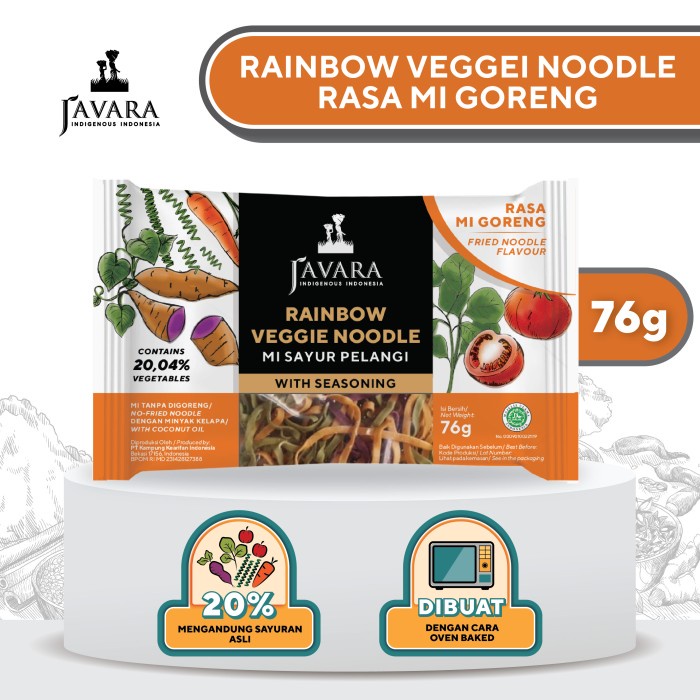 

NEW Javara Rainbow Veggie Noodle - Mie Sayur Pelangi Rasa Mie Goreng 76gr