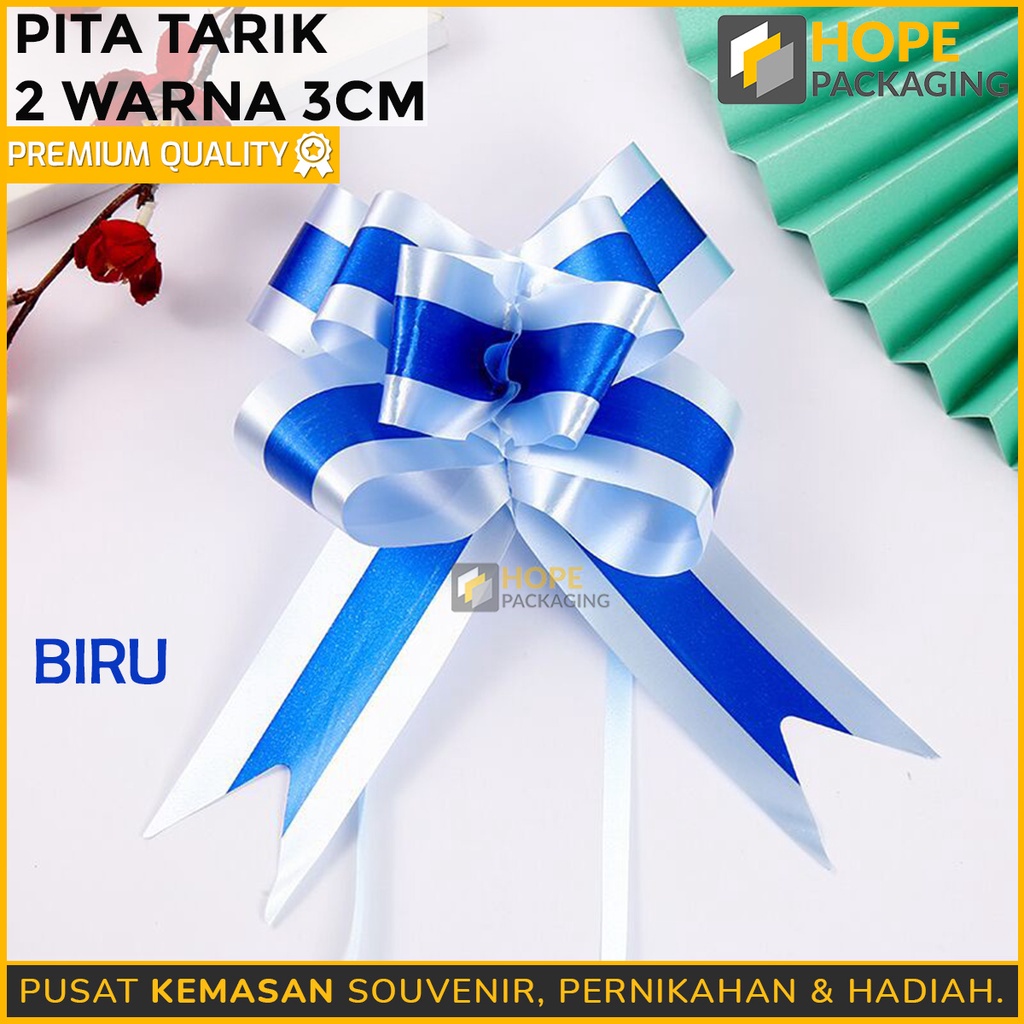 [ISI 10 pcs] Pita Tarik 2 Warna  3 cm / Pita  List Kado Bingkisan Hampers Bunga Souvenir Parcel